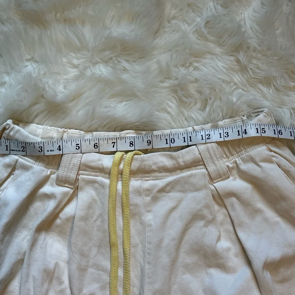 Pilcro cropped wide leg drawstring beige pants - Picture 9 of 11